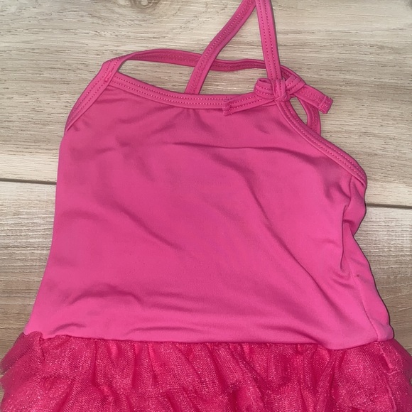 EUC Gymboree Size 3-6m Baby One Piece Pink Ruffle Cross Back Swimsuit with Liner - Picture 3 of 6